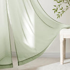MIULEE Sage Green Sheer Curtains 90 Inches Long 4 Panels 42 x 90 Inches | Light - Image 6