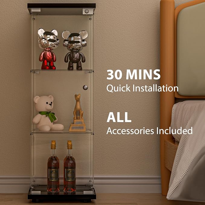 FANYUSHOW 3-Shelf Glass Display Cabinet - Image 5