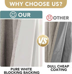 H.VERSAILTEX Linen Blackout Curtains 108 Inches Long 100% Blackout Thermal - Image 3