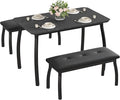 Dining Table for 4, 3-Piece Kitchen Table Set for 4 by IDEALHOUSE