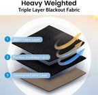 SimpleHome Khaki 100% Blackout Curtains Room Darkening Living Room 63 Inch | - Image 5