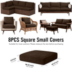 8Pcs Outdoor Cushion Covers, Stretch Patio Furniture Couch Chair Slipcovers | - Image 2