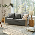 EcoHarbor Living 3-Seater Couch, Stripe 81" Mid-Century Modern Upholstered Sofa by ECOHARBOR