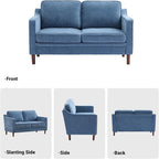 Kingfun 56" Chenille Sofa, Loveseat Couch, Mid Century Modern Love Seat Couches - Image 7