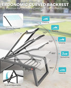 Aluminum Chaise Lounge Chair Outdoor, Foldable& No Assembly Patio Pool Lounge - Image 4