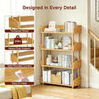 4-Tier Wooden Bookshelf, Modern Open Bookcase - Image 4