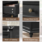 Joaxswe 24" Wide Farmhouse Night Stand Set of 2, Large End Table - Image 6