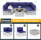 Pamapic 7-Piece Outdoor Sectional Set, Large Wicker Patio Furniture Set - Image 4