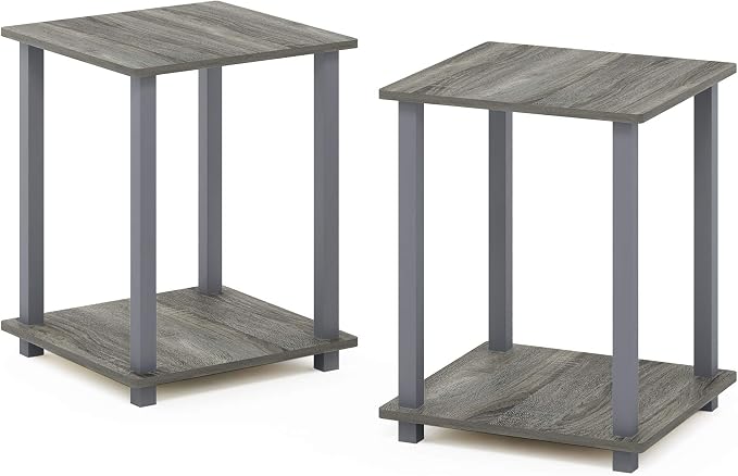 Furinno SIMPLISTIC Side Table Set of 2, 2-Tier Square Modern End Table - Image 8