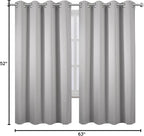Light Grey Blackout Curtains 52 x 63 Inch Length/Set of 2 Curtain - Image 7