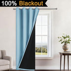 Yakamok Sky Blue 100% Blackout Curtains 84 Inches Long 52" Wide 1 Panel | - Image 2