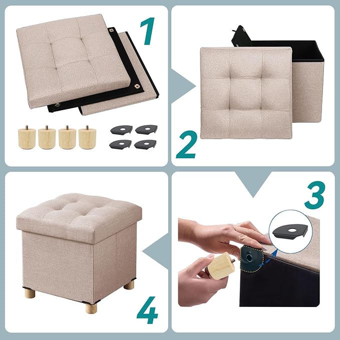 BRIAN & DANY Ottoman with Storage, Small Storage Ottoman - Image 3