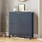 YOMILUVE Shoe Cabinet Storage for Entryway, Fluted Shoe Cabinet - Image 3