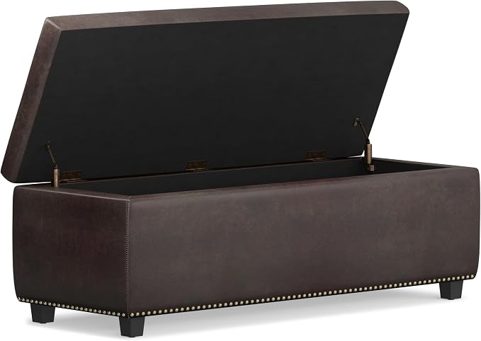 SIMPLIHOME Hamilton Storage Ottoman - Image 4