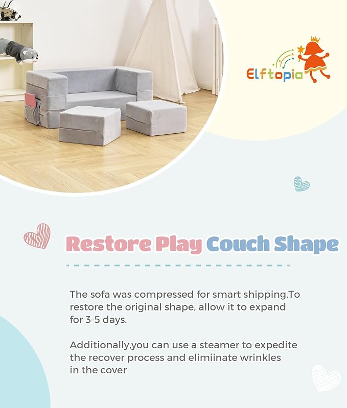 Elftopia Modular Kids Sofa, Toddler Couch Foam Armchair - Image 7