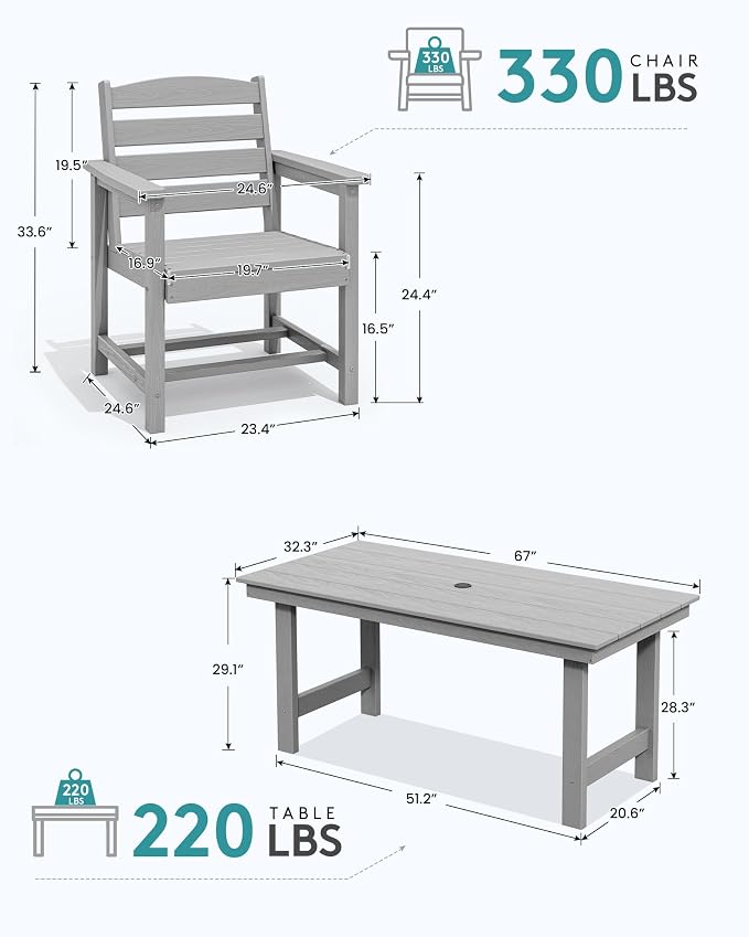 SERWALL 8-Piece Patio Dining Sets - Image 2