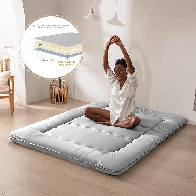 MAXYOYO Japanese Floor Mattress Futon Mattress, Thicken Sleeping Pad Foldable - Image 4