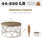 Farmhouse Coffee Table, French Country Round Coffee Table, Coastal Coffee Table - Image 2