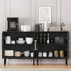 Storage Cabinet with Doors, Modern Black Accent Cabinet, Free Standing Cabinet - Image 6