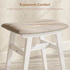 Muwuele Solid Wood Vanity Stool, Compact Makeup Chair - Image 5