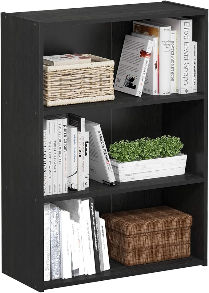 Furinno PASIR Book Shelf, 3-Tier Bookshelf, Storage Shelves Bookcase, 9.7 x by Furinno-FitsYourSpaceFitsYourBudget