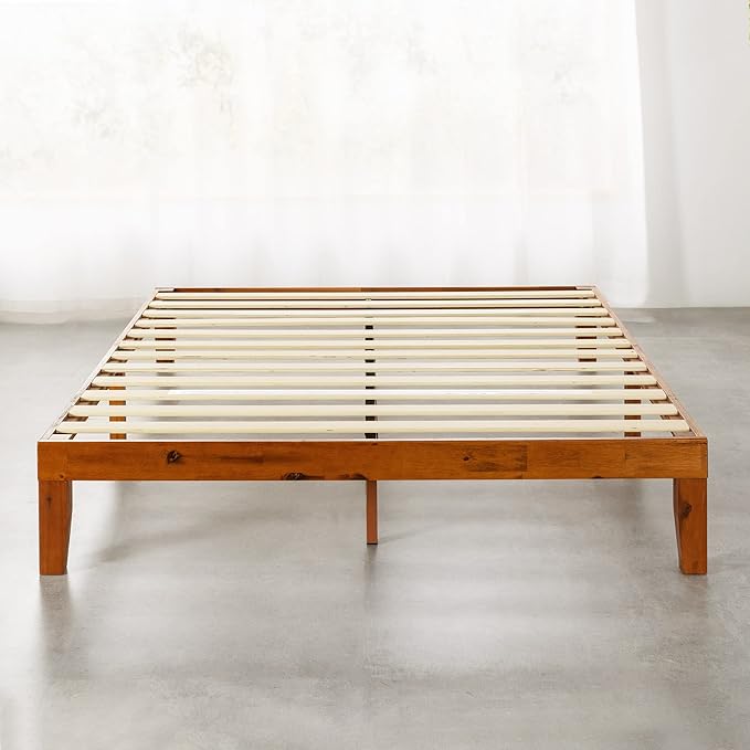Mellow Naturalista Classic 12-Inch Solid Wood Platform Bed | Wooden Slats - Image 3