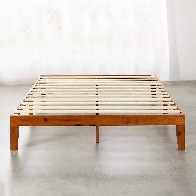 Mellow Naturalista Classic 12-Inch Solid Wood Platform Bed | Wooden Slats - Image 3