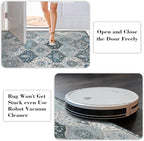 Lahome Moroccan Washable Round Area Rug, Soft Blue Vintage Round Rugs 6ft | - Image 7
