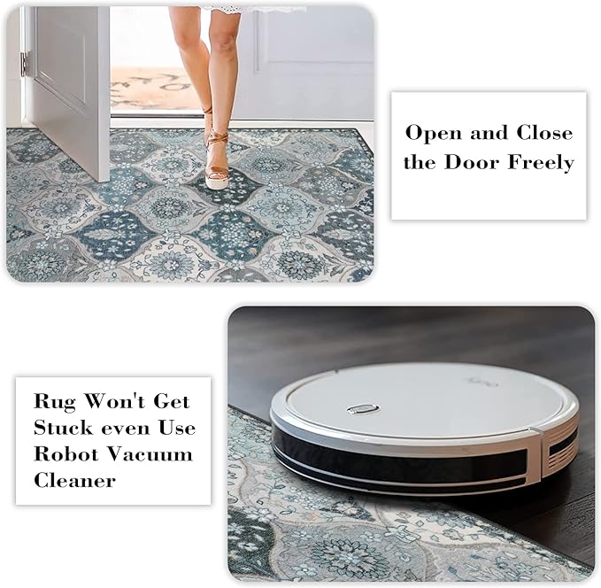 Lahome Moroccan Kitchen Runner Rug, 2x5 Washable Hallway Runner Non Slip | - Image 4