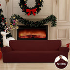 Easy-Going Stretch 4 Seater Oversized Sofa Couch Cover Wine | 1-Piece Extra - Image 2