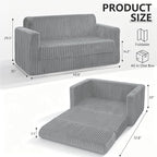 HABUTWAY 49.8" Loveseat Boneless Couch, 4-in-1 Convertible Sofa Bed, Plush Fur - Image 3