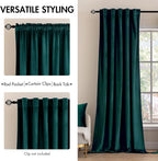 MIULEE Velvet Blackout Curtains 52x108 inches 2 Panels Emerald Green | Luxury - Image 2