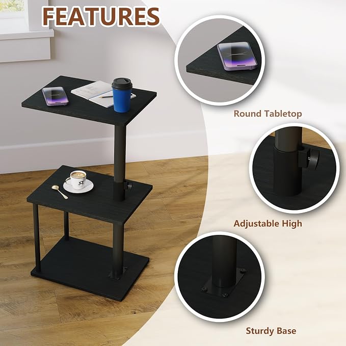 Faesun Swivel Side Table for Couch Arm, Adjustable C End Table for Recliner or - Image 6