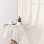 Ivory Sheer Curtains 78 Inches Long 2 Panels, Elegant Light Filtering Voile - Image 4