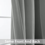 Yakamok Dove Grey Room Darkening Window Curtains 52x36 Inch - Image 6