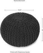 REDEARTH Round Pouf Foot Stool Ottoman - Image 3