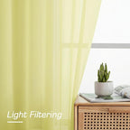 Sheer Curtains 63 Inch Length 2 Panels Set - Image 2