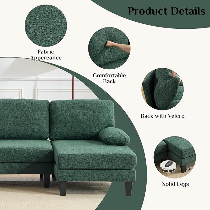 Karl home 110" U-Shape Sectional Couches - Image 4