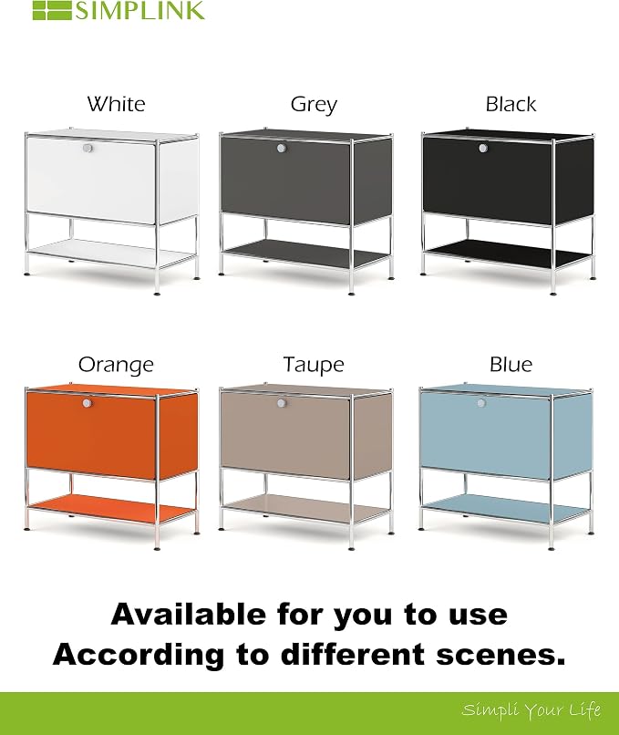 Metal Sidetable with Flap Door, 27.5" Height - Image 8