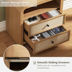 Oak&Sparrow Rattan Nightstand, 23.6'' Rattan End Table - Image 6