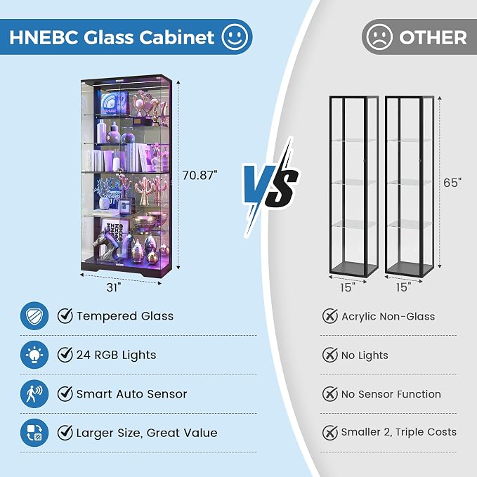 HNEBC 71” Display Cabinet with Glass Doors - Image 7