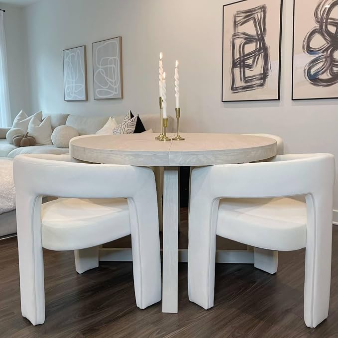VESCASA Linen Barrel Dining Chair - Image 5