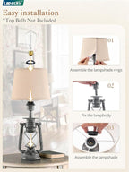 LEDIARY 18.72" Sliver LED Lantern Flickering Flame Table Lamps - Image 6