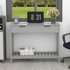 TaoHFE Entryway Table with Storage, Modern Sofa Table with Slatted Frame - Image 5