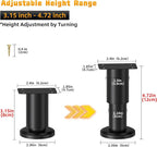 Wlrrcwdttc 8 Pcs Metal Adjustable Furniture Legs 3.15-4.72 inch, Adjustable - Image 2