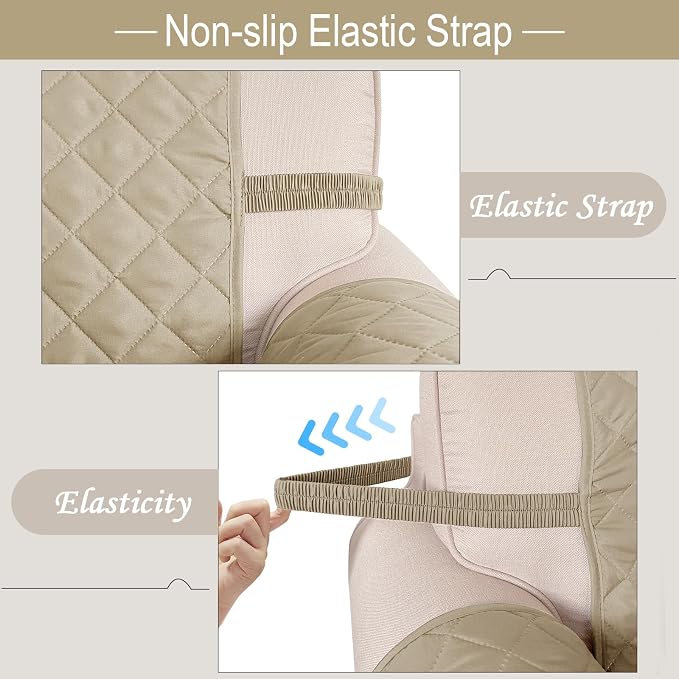 Reversible Recliner Chair Covers, Sand/Beige | Chair Covers - Image 6