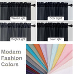 Black Sheer Curtains for Bedroom Living Room 45 Inch Length 2 Panels, Soft Airy - Image 7