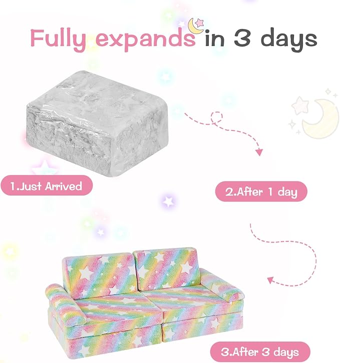 IFNOW Modular Kids Play Couch, Convertible & Washable Toddler Foam Couch Kids - Image 9