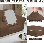 Easy-Going 5 Pieces Stretch Loveseat Cover Washable Loveseat Slipcover Set - Image 6