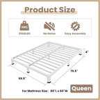ROIL 4 Inch White King Bed Frame - Image 2